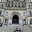 Jordana and Grace on Hunger Strike outside the BC Legislature in Victoria.