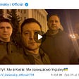Ukrainian President Volodymyr Zelensky surrounded by members of his cabinet posting a video selfie on Telegram