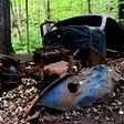 An abandoned wreck of a car from the50’s found on a hiking trail in Mono Cliffs Provincial Part. Ontario, Canada