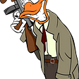 A duck in a trench coat carrying a Tommy gun — Image by OpenClipart-Vectors from Pixabay