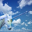 A unicorn on a nice sky