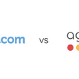 Booking and Agoda’s Logos, side by side