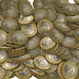A pile of £2 coins