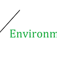 The work “AI” in red and “environment” in green separated by a line.