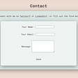 a screenshot of the contact section with updated links on abbeyperini.dev