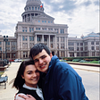 Ali and Mark in front of the Texas State Capitol, Spring 2019