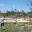 A house in Smithville, MS is destroyed down to the foundation by the April 27, 2011 tornado.