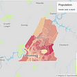 An interactive  thematic map of the Population of Chattanooga by Census Tract.