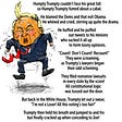 A cartoon and poem that satirizes Donald Trump the sore loser.