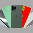 iPhone 3D models fanning out with different shaders applied