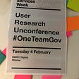 Photo of User Research Unconference poster