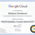 Google Cloud Professional Cloud Architect certificate
