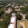 Flooded residential neighborhood in Houston after Hurricane Harvey.