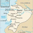 Map of the country of Ecuador