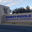 Embry-Riddle Aeronautical University entrance sign at Prescott, AZ campus