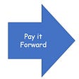 Image of an Arrow with text Pay it Forward inside. Created by author in MS PowerPoint