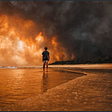 A child stands, watching his world burn. Taken during the Australian bushfires 2019