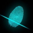 A digital fingerprint being scanned.