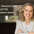 The Forever Transaction Newsletter. Woman sitting with folded arms.