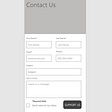 A lo-fi wireframe of a form submission page in mobile view