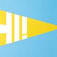 Yellow pencil on a blue background with the word “Hi!”