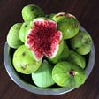 A bowel of freshly picked ripe figs in summer.
