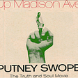 This poster for the film “Putney Swope,” written and directed by Robert Downey Sr. is the picture of a hand making an obscene gesture but the picture of a smiling woman is in place of the offending digit.