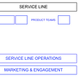 Box diagram showing a possible organisational design for a service line team