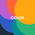 colored rainbow circles is surrounding color text
