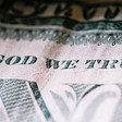 Close up dollar bill with writing in god we trust