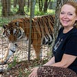 Carole Baskin with one of the tigers (New York Post)