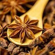 Wooden spoon holding star anise