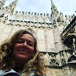 Selfie of Michelle with Milan Cathedral in the background
