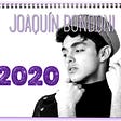 Joaquin Bondoni’s Calendar cover featuring him in a turtleneck and a checkered cap, looking at the “2020" in purple glitter