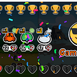 A screenshot of the victory screen in Super Auto Pets. You can see the team that I won with with a penguin, a monkey, a crab, a peacock, and a swan.