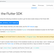 Flutter SDK download page for Windows installation
