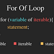 for of loop syntax