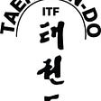 The logo of the International Taekwon-Do Federation (ITF), including Korean (Hangul) letters and Romanization (Latin alphabet) texts.