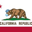 The state flag of California; the bear is wearing a scrub cap and procedure mask.