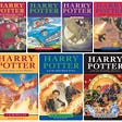 All 7 Harry Potter UK children’s front covers.