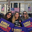 Ally, me, and Catherine stand in front of Kamala Harris’ historic rally in Oakland, California.