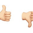 Thumbs up and thumbs down emojis