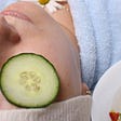 woman skincare cucumber