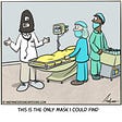 Cartoon about health workers using ski masks due to the shortage by Andy Anderson
