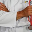 Doctor with red stethoscope