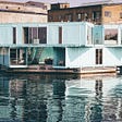 Floating container houseboat