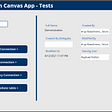 Canvas app for the tests of data creation with cloud flows