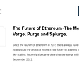 The Future of Ethereum article cover image