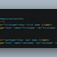 Registration from code snippet