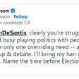 Twitter snapshot of the twit Gavin Newsom addressed to Gov Ron DeSantis